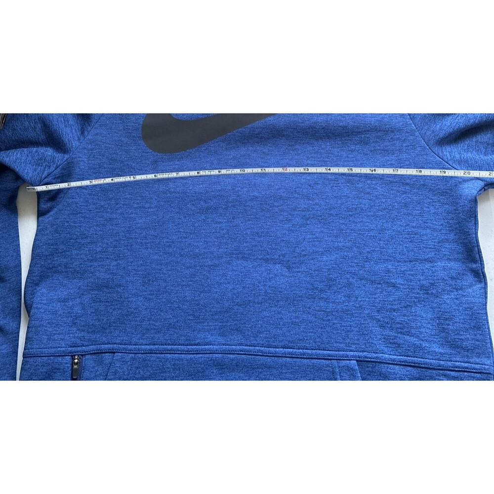 Nike Therma-FIT Hoodie Mens Small Blue Pullover Fleece Sweatshirt Swoosh Logo - Picture 6 of 7